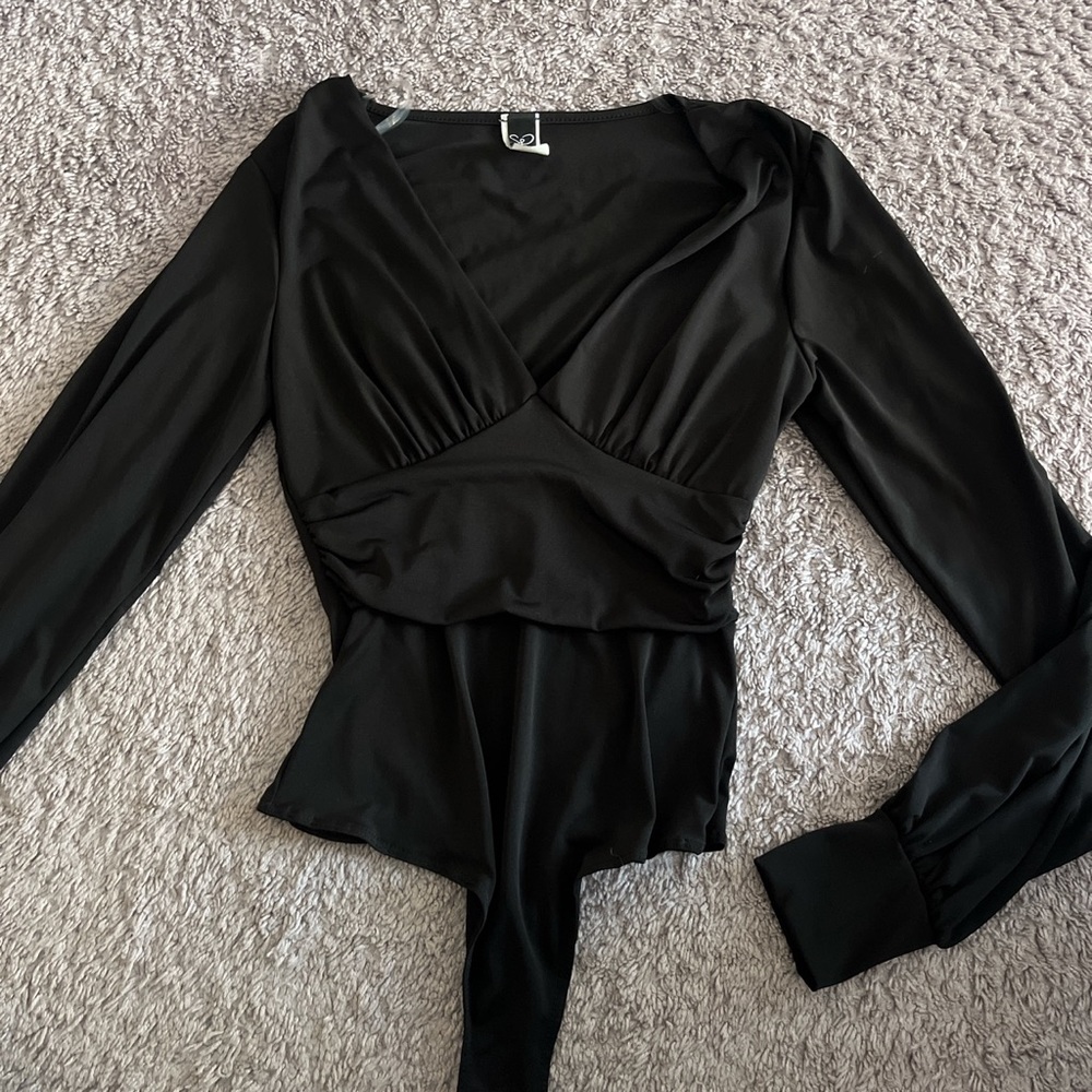 windsor black long sleeve bodysuit